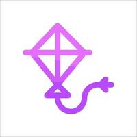 A purple kite with a cross on it vector