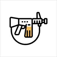 A gun icon with a beer in it vector