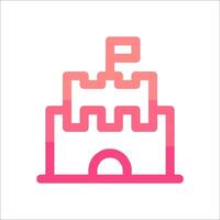 A castle icon with a flag on top vector