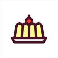 A dessert icon with a cake on top vector