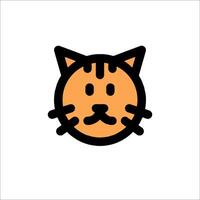 A cat icon with a black nose and orange eyes vector
