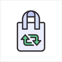 A shopping bag with an arrow pointing to the right vector