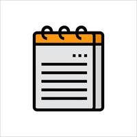A notebook with a pen on top of it vector