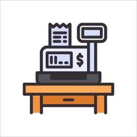 Cash register icon on white background vector