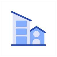 A house and a building icon vector