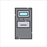 A computer with a monitor and keyboard on it vector