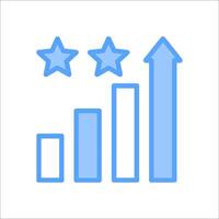 A graph with three stars and a bar chart vector
