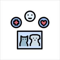 A cat and dog are sitting on a couch with a computer screen vector