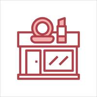 A red line icon of a beauty store vector
