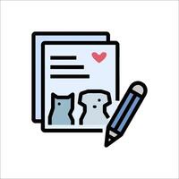 A pen and paper with a dog and cat on it vector