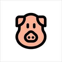 A pig head icon on a white background vector