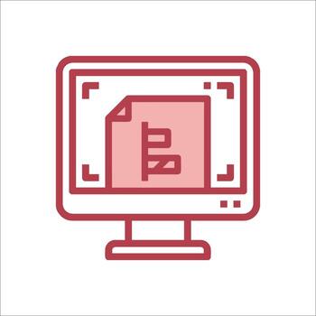 A computer monitor with a paper document icon vector