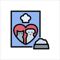 A cat and dog are sitting on a table with a heart shaped box vector