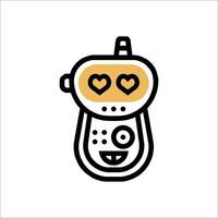 A robot with hearts on its face vector