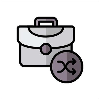 A briefcase with an arrow pointing to it vector