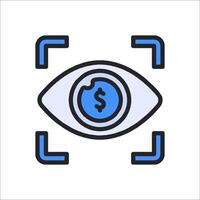 A dollar sign in the eye of a person vector