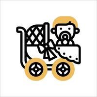 Baby carriage icon vector