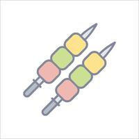 Two skewers on a skewer on a skewer vector