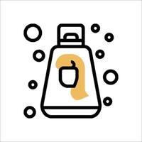 A bottle of shampoo with soap bubbles on it vector
