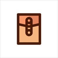 A brown and white icon of a wallet vector