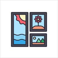 A set of three pictures with a sun and a flower vector