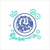 A plate with food and other items on it vector