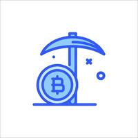 Bitcoin mining icon vector