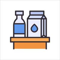 A bottle and a box of medicine on a shelf vector