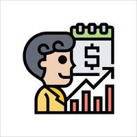 Businessman with a calendar and a dollar sign vector