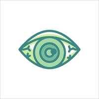 An eye icon with a green background vector