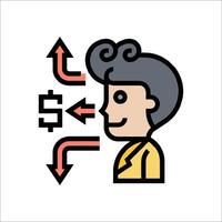 A man with a dollar sign on his head vector