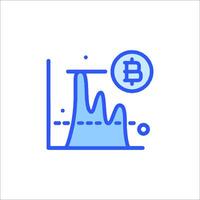 Bitcoin graph line icon vector