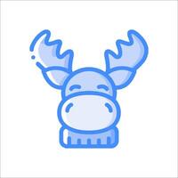 A moose head with a scarf on it vector