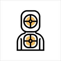 A man with a rifle and crosshairs on his face vector
