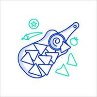 A blue line drawing of a knife and a fork vector