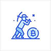 Bitcoin miner icon vector
