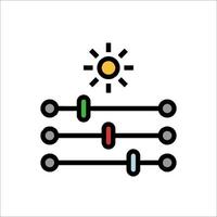 A line of switches with a sun in the middle vector