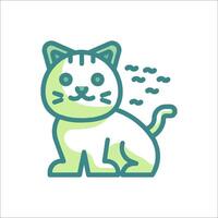 A cat icon with a green background vector