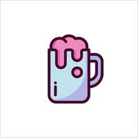 A cup of beer with pink liquid in it vector