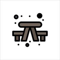 A picnic table and bench icon on a white background vector