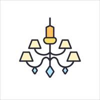 A chandelier with four lamps on it vector