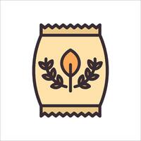 A bag of flour with a leaf on it vector