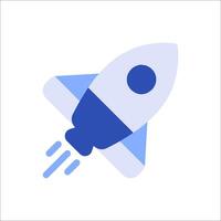 A rocket ship icon on a white background vector
