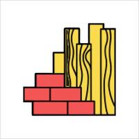 A cartoon illustration of a stack of bricks vector
