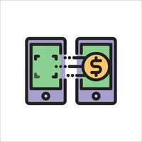 Mobile phone and money icon illustration vector