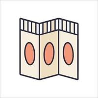 A box with two pieces of paper inside vector