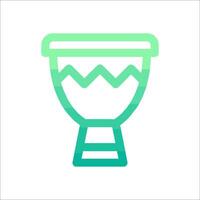 A green and blue icon of a cup vector