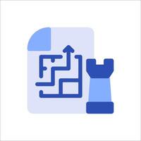 A blue and white icon with a wrench and a maze vector