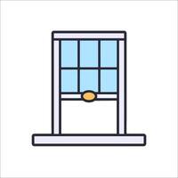 A window with a handle on it vector