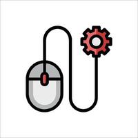A computer mouse connected to a gear wheel vector